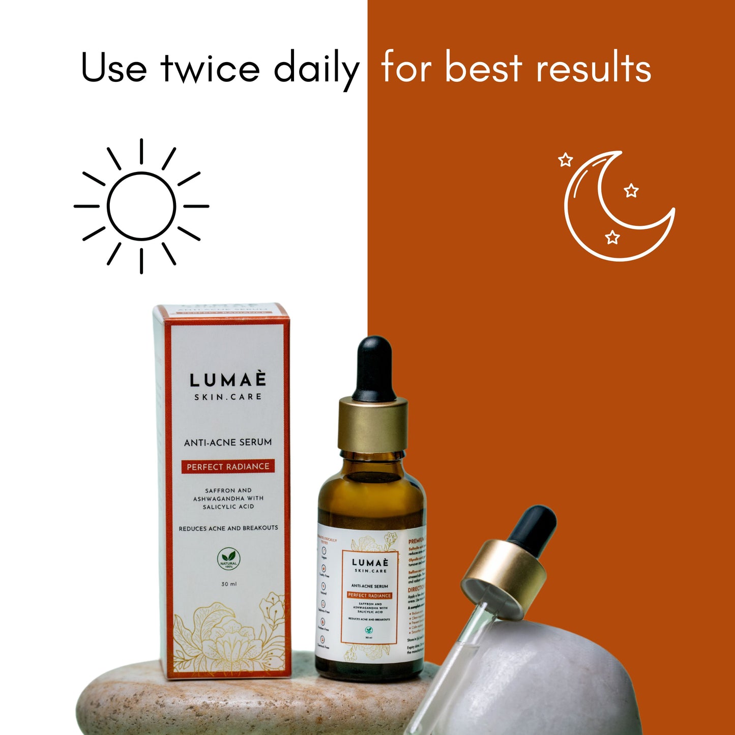 ANTI-ACNE SERUM WITH SAFFRON, ASHWAGANDHA, GLYCOLIC AND SALICYLIC ACID