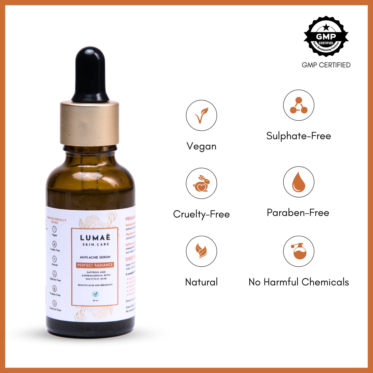 ANTI-ACNE SERUM WITH SAFFRON, ASHWAGANDHA, GLYCOLIC AND SALICYLIC ACID